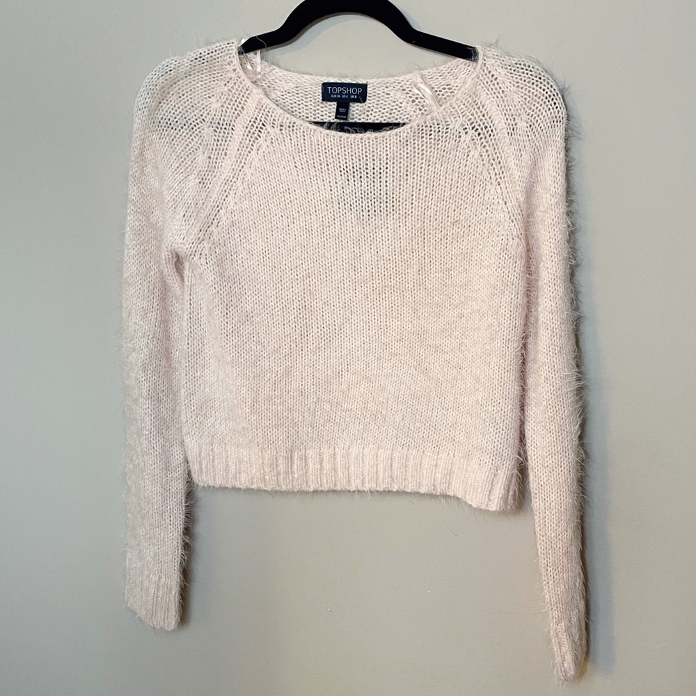 Light pink Topshop soft knitted crew neck sweater
